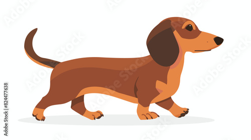 Dachshund cute Wiener sausage dog profile. Funny 