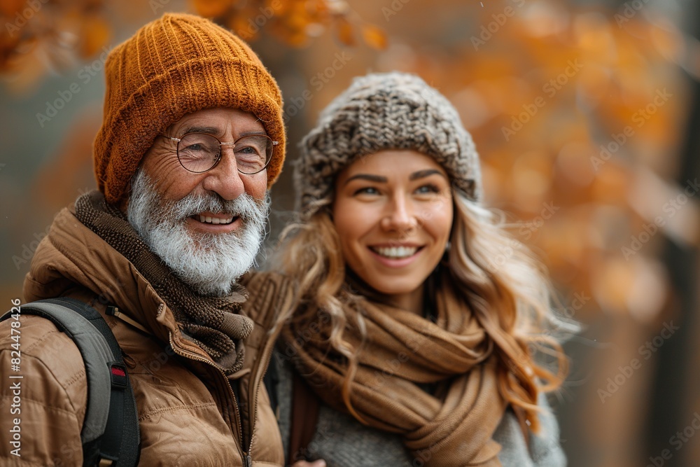 Fototapeta premium Elderly couples running outdoors