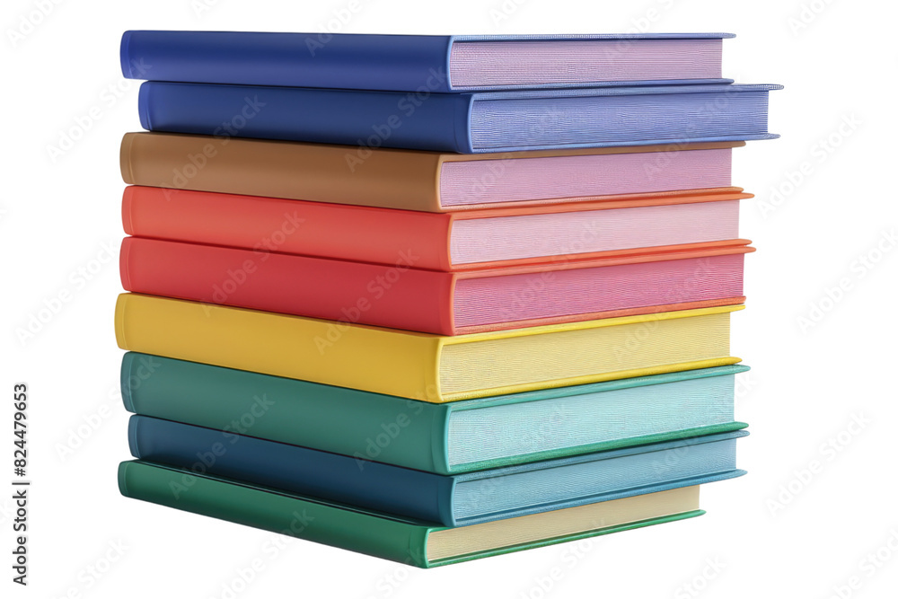 Stack of colored books isolated on white background Stack of colored books isolated on white background