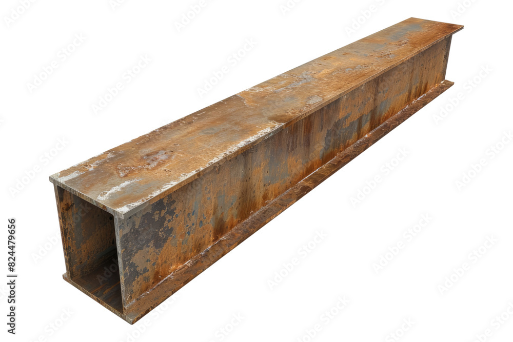 Steel box beam isolated on white background Steel box beam isolated on white background