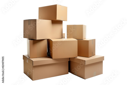 Stack of cardboard boxes isolated on white backgroun © posterpalette