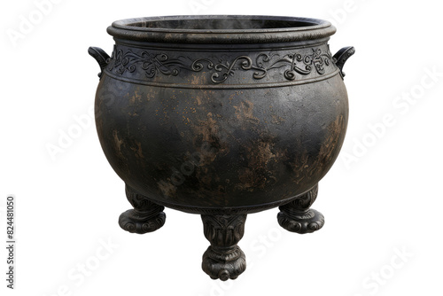 Witch cauldron isolated on white background