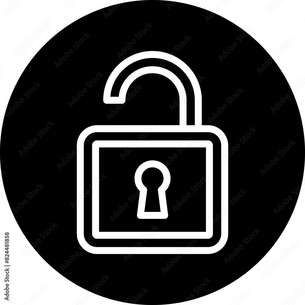 Vector Design Unlocked Icon Style Vector Design Unlocked Icon Style