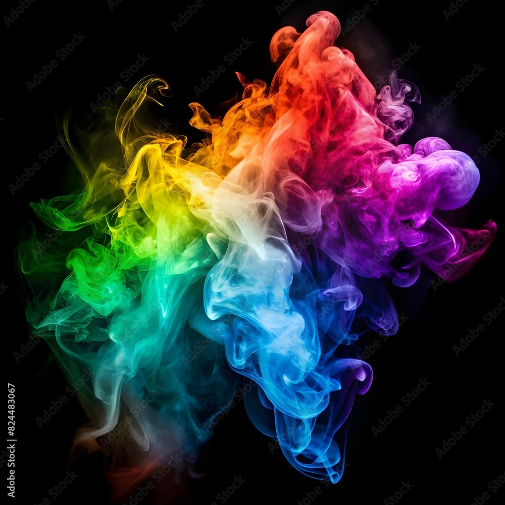 colorful smoke on a black background colorful smoke on a black background