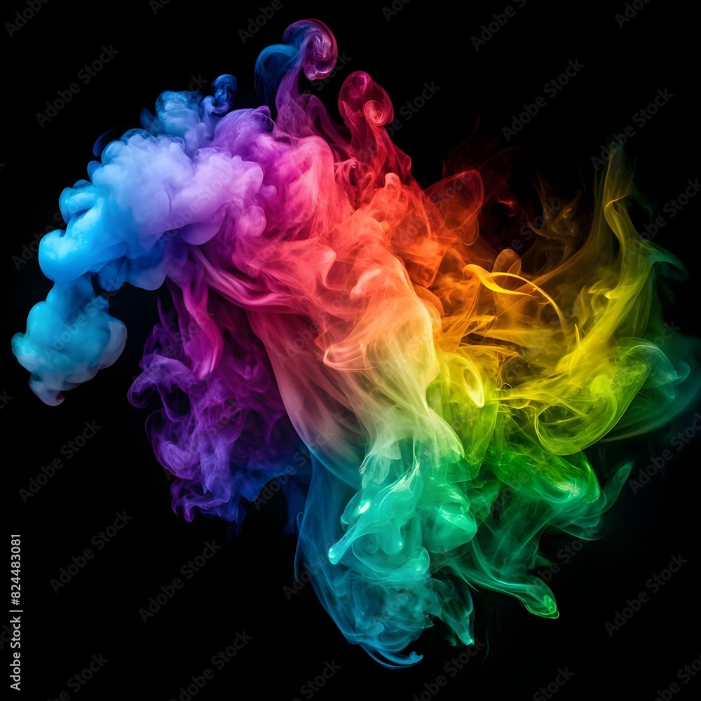colorful smoke on a black background colorful smoke on a black background