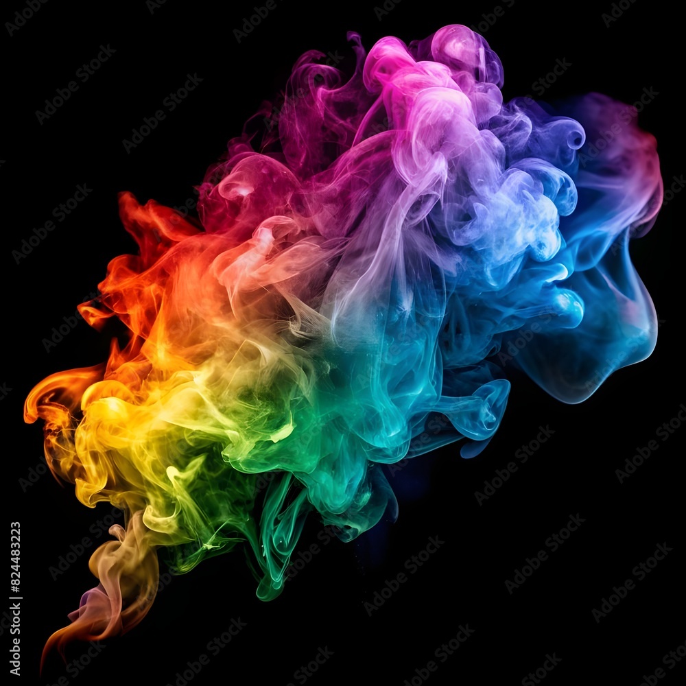 colorful smoke on a black background colorful smoke on a black background