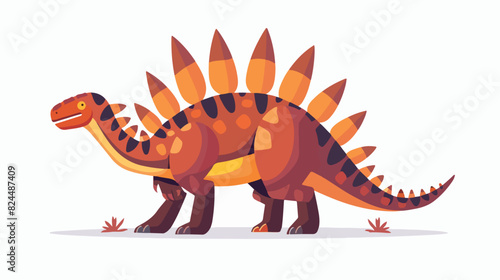 Profile of stegosaurus dino with spikes 