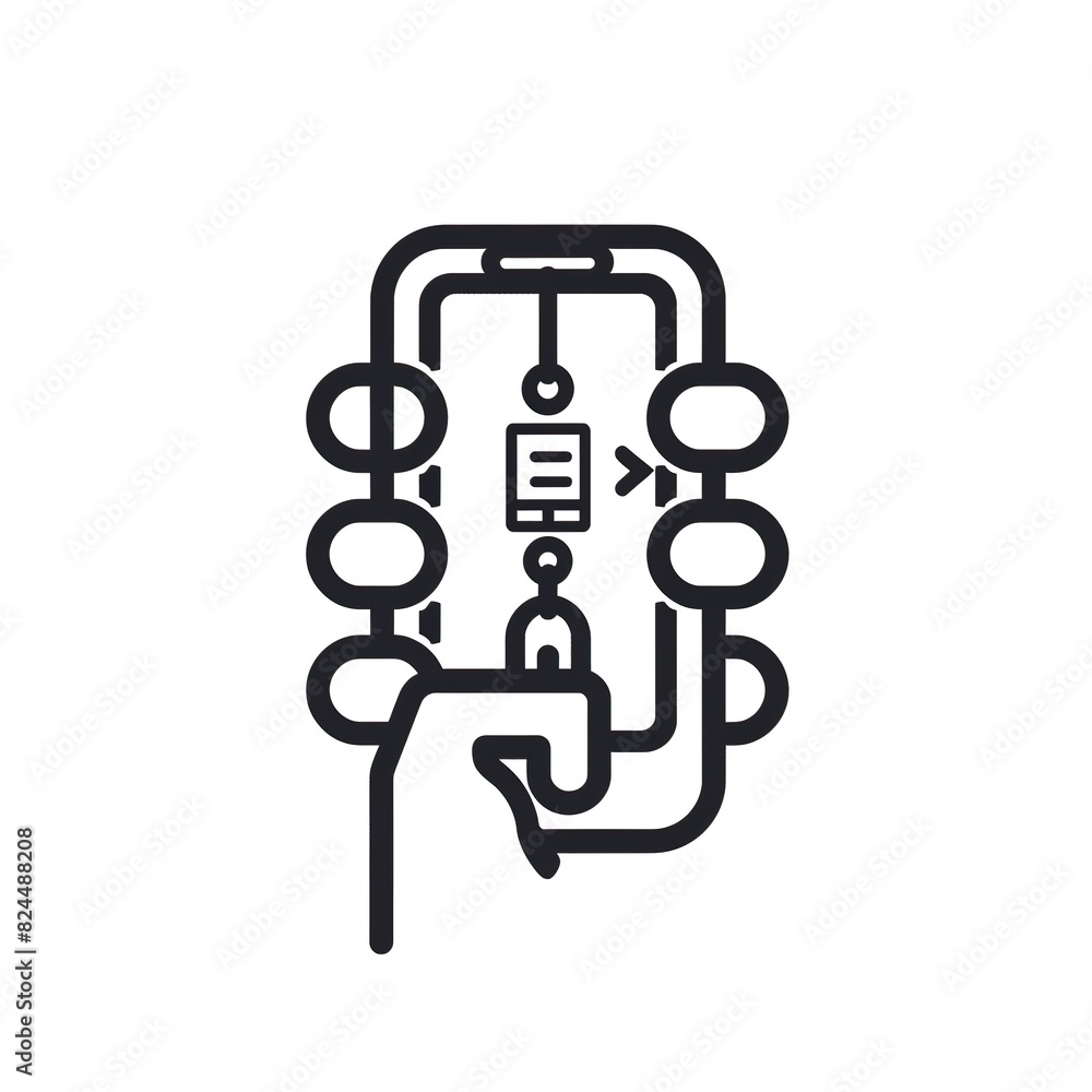 icon addicted with phone, slave chained to smart phone, attachment detox icon addicted with phone, slave chained to smart phone, attachment detox