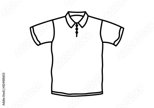 Icono negro de un polo de manga corta.