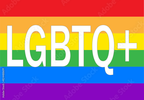 Bandera del orgullo lgbtq+ con titulo blanco.