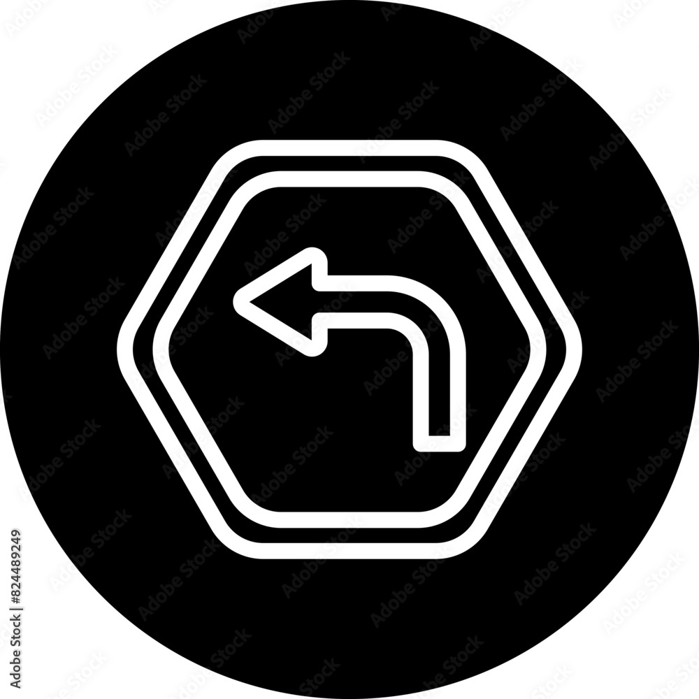Vector Design Turn Left Icon Style Vector Design Turn Left Icon Style