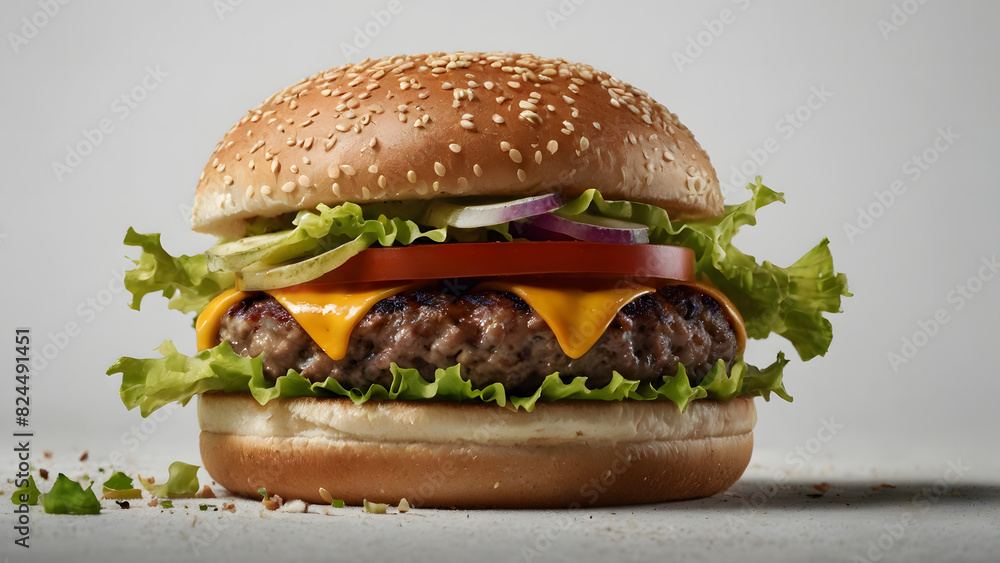 Close up of a tasty burger isolated on white background. Food concept photography. Close up of a tasty burger isolated on white background. Food concept photography.
