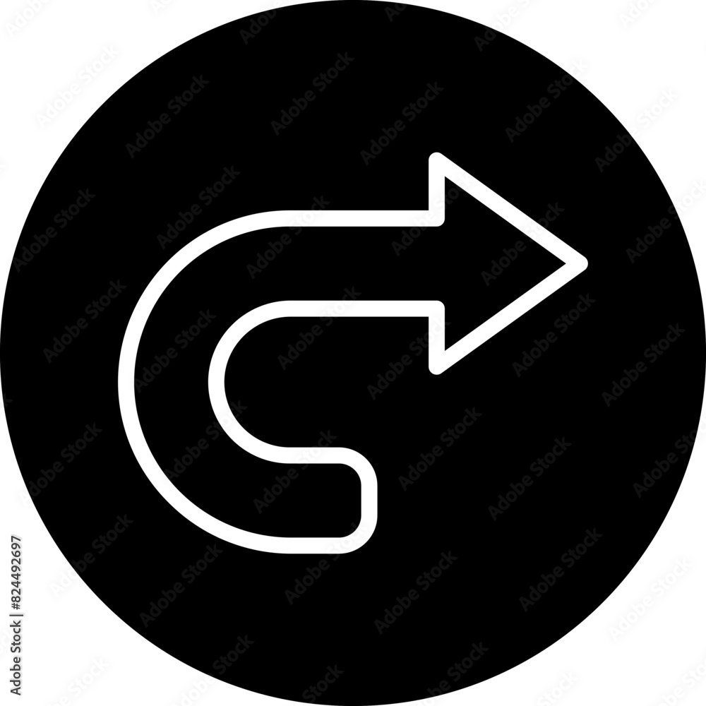 Vector Design Curved Right Icon Style Vector Design Curved Right Icon Style