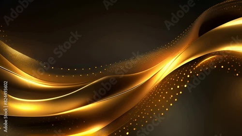 Black luxury corporate background with golden lines and shape. Seamless looping motion design. Video animation Ultra HD 4K 3840x2160
 photo