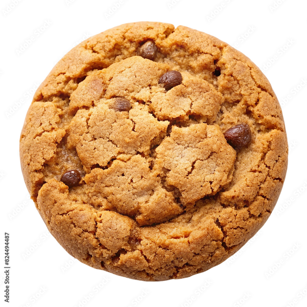 A chocolate chip cookie with a bite taken on transparent background A chocolate chip cookie with a bite taken on transparent background
