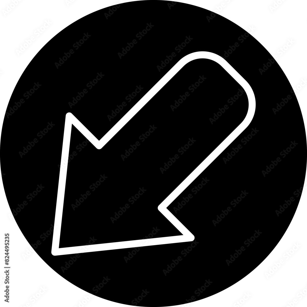 Vector Design Down Left Icon Style Vector Design Down Left Icon Style