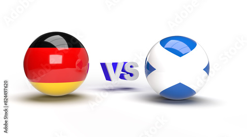 Scotland vs Germany. 3d rendering illustration. photo