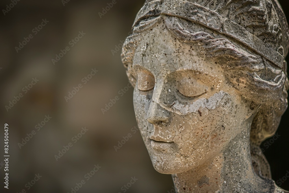ancient stone sculpture face close up ancient stone sculpture face close up