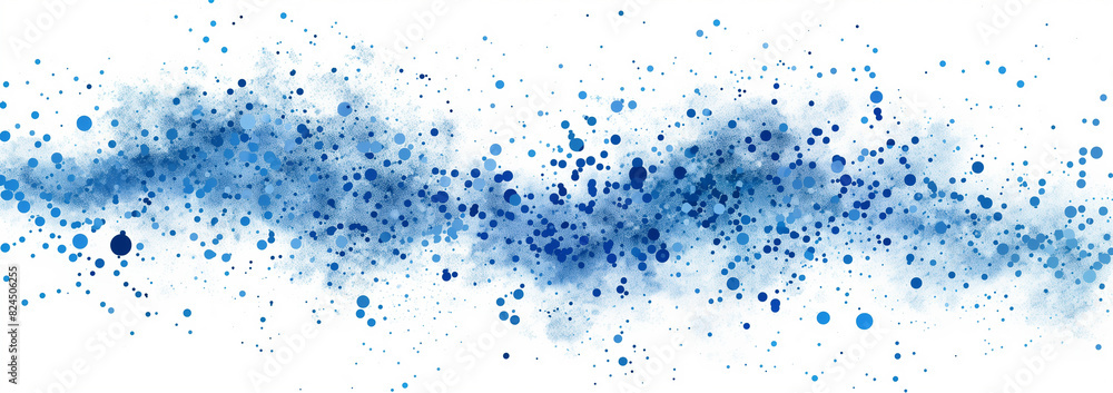 Blue ink splattered across a white background, creating an abstract and lively pattern of dynamic shapes and movements Blue ink splattered across a white background, creating an abstract and lively pattern of dynamic shapes and movements