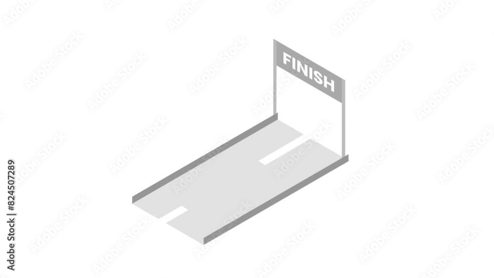 Animated cartoon road moving forward with finish sign on white background. 4k animated footage. Perfect for content about motivation. Animated cartoon road moving forward with finish sign on white background. 4k animated footage. Perfect for content about motivation.
