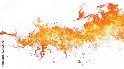 abstract background, Flame of fire isolated on white background, 3d illustration, Fire and burning flame isolated on white background for graphic design, Illustration of a burning fire flame
