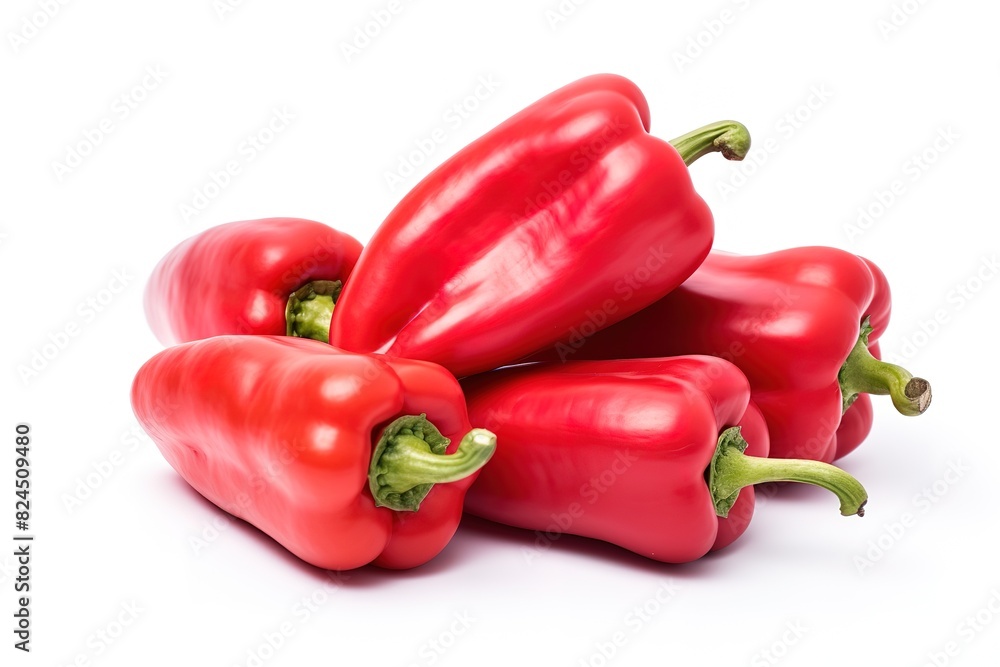 Red sweet peppers isolated on white background with clipping path Red sweet peppers isolated on white background with clipping path
