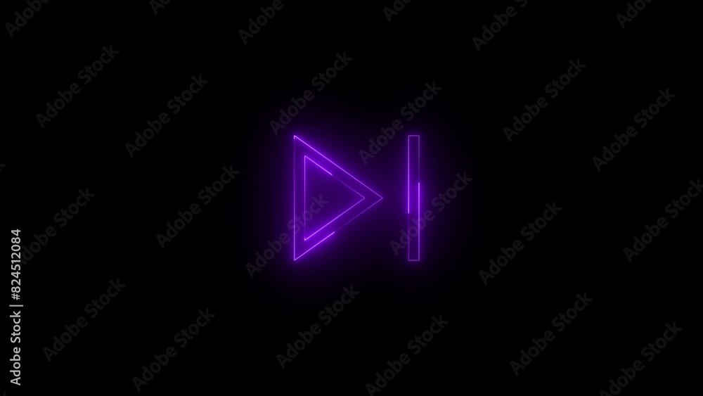 Neon next icon purple glowing black background Neon next icon purple glowing black background