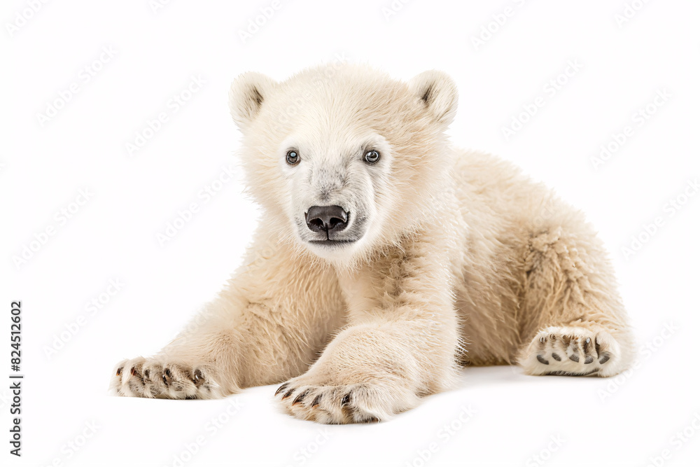 a polar bear lying down a polar bear lying down
