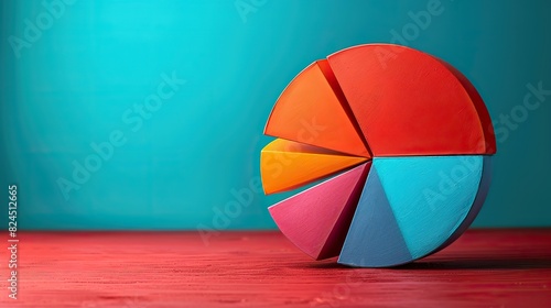 A pie chart with bold, growing segments, symbolizing strong market presence. image photo