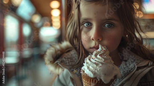 image lonely young girl eating