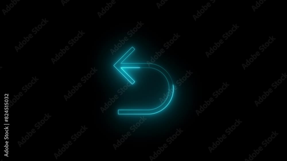 Neon rev toggle key icon cyan glowing black background animation Neon rev toggle key icon cyan glowing black background animation