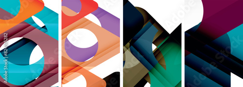 Abstract background set featuring captivating triangles. Harmonious blend of geometry and style, these designs bring modern flair