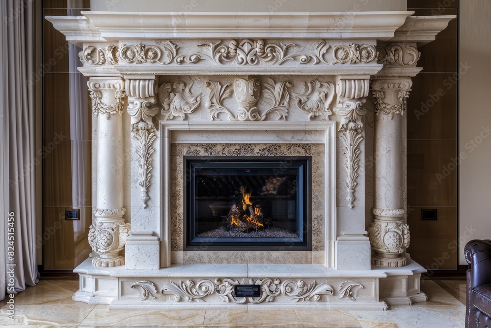 Fototapeta premium Classical Fireplace Interior