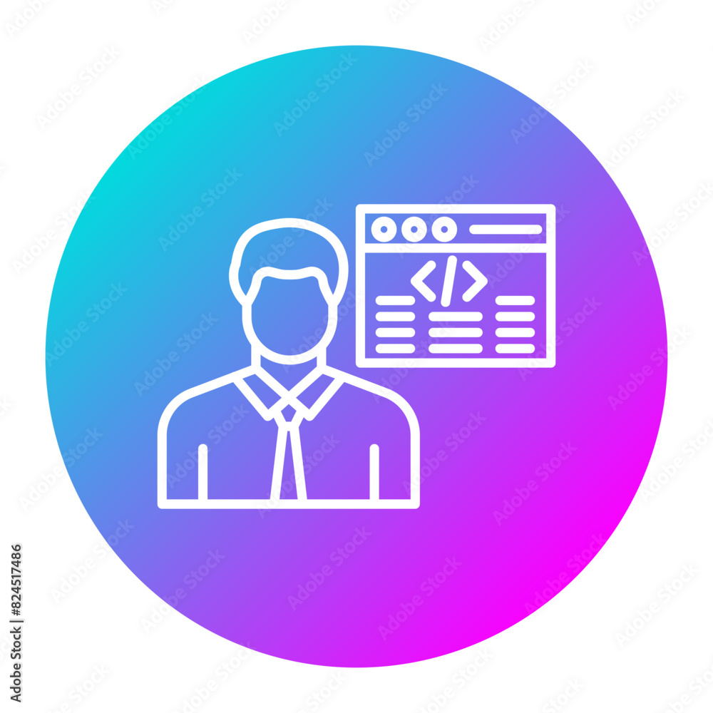 Citizen Developer Male vector icon. Can be used for No Code iconset. Citizen Developer Male vector icon. Can be used for No Code iconset.