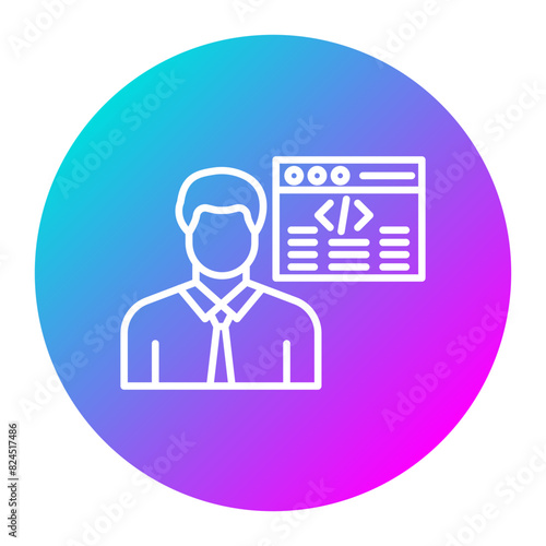 Citizen Developer Male vector icon. Can be used for No Code iconset.