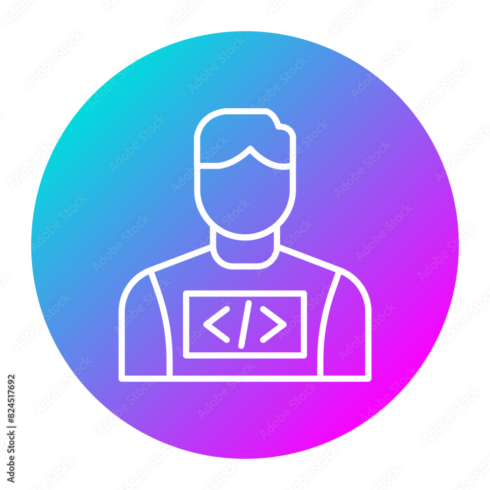 Developer Male vector icon. Can be used for No Code iconset.