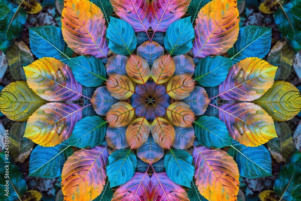 Vibrant Autumn Leaves Displaying Nature's Beauty in a Kaleidoscope of Colors. Vibrant Autumn Leaves Displaying Nature's Beauty in a Kaleidoscope of Colors.