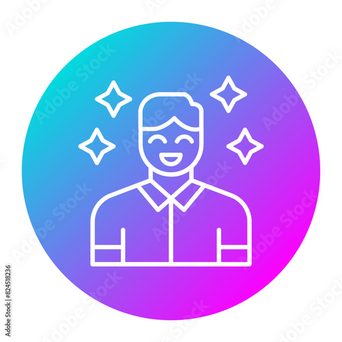 Happy Man vector icon. Can be used for Comfort iconset.