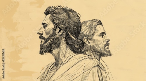 Jesus' Post-Resurrection Appearances, Biblical Illustration of Faith and Assurance, Ideal for Religious article