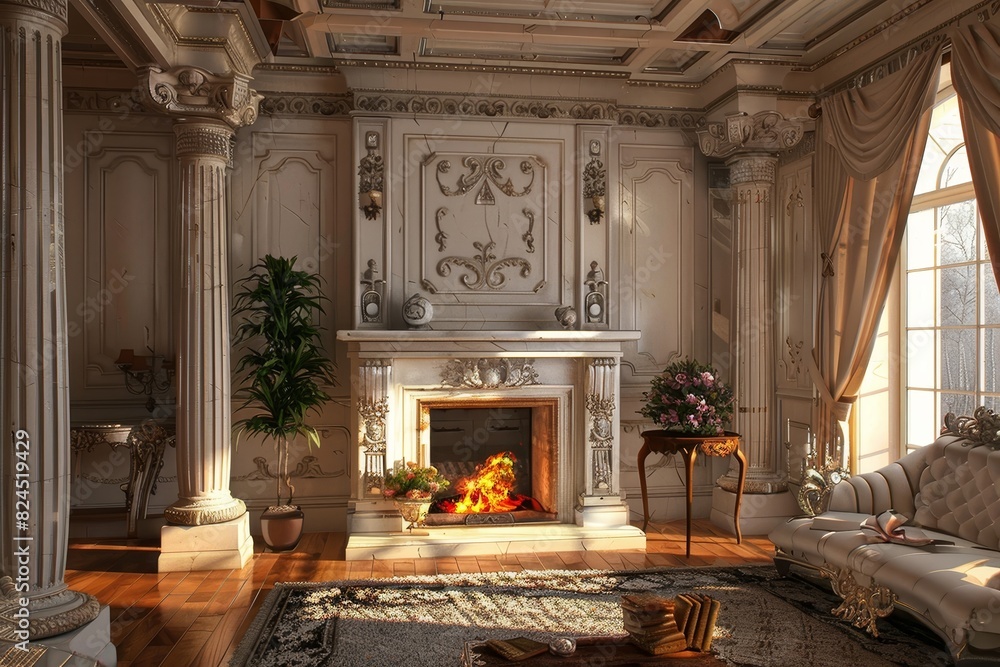 Classical Fireplace Interior Classical Fireplace Interior