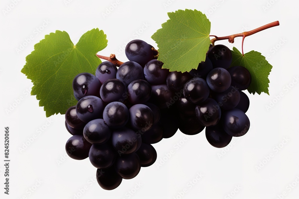 Fototapeta premium illustration of different variety of grape on white background