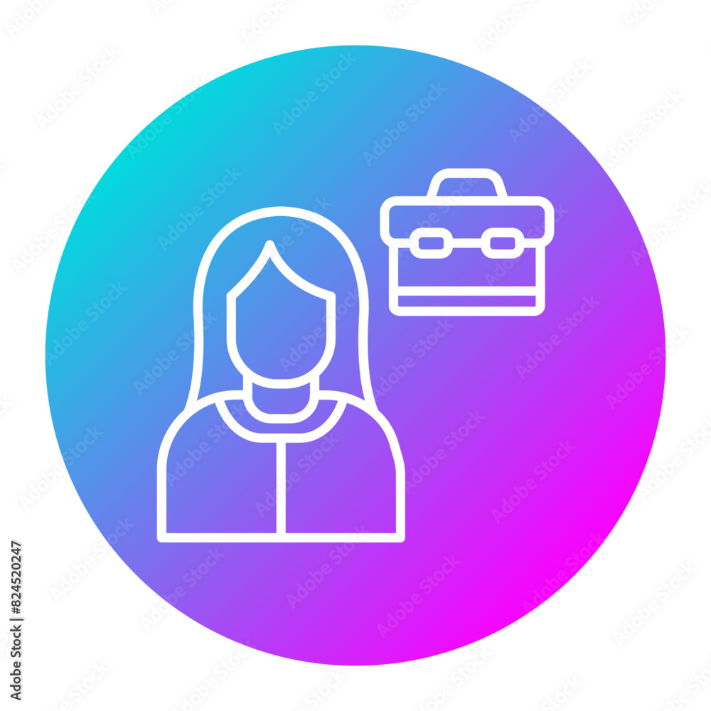 Job Candidate Female vector icon. Can be used for Job Search iconset. Job Candidate Female vector icon. Can be used for Job Search iconset.