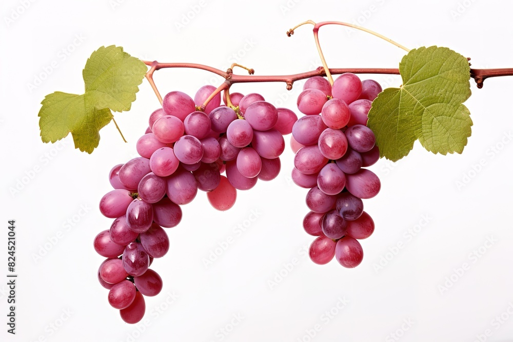 Fototapeta premium bunch of red grapes isolated on white