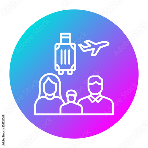 Family Tour vector icon. Can be used for Travel Agency iconset.
