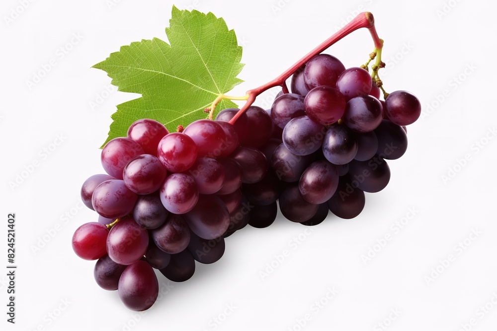purple grapes with water drops on white background purple grapes with water drops on white background