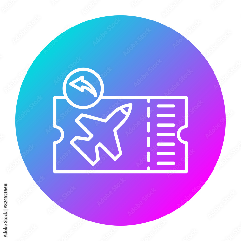 Ticket Refund vector icon. Can be used for Travel Agency iconset.