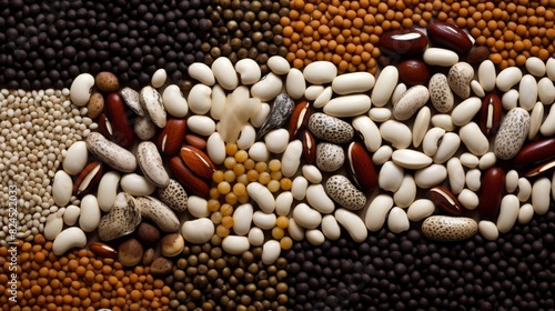 Harmony of Seed Colors: Balanced Pattern on Neutral Background photo