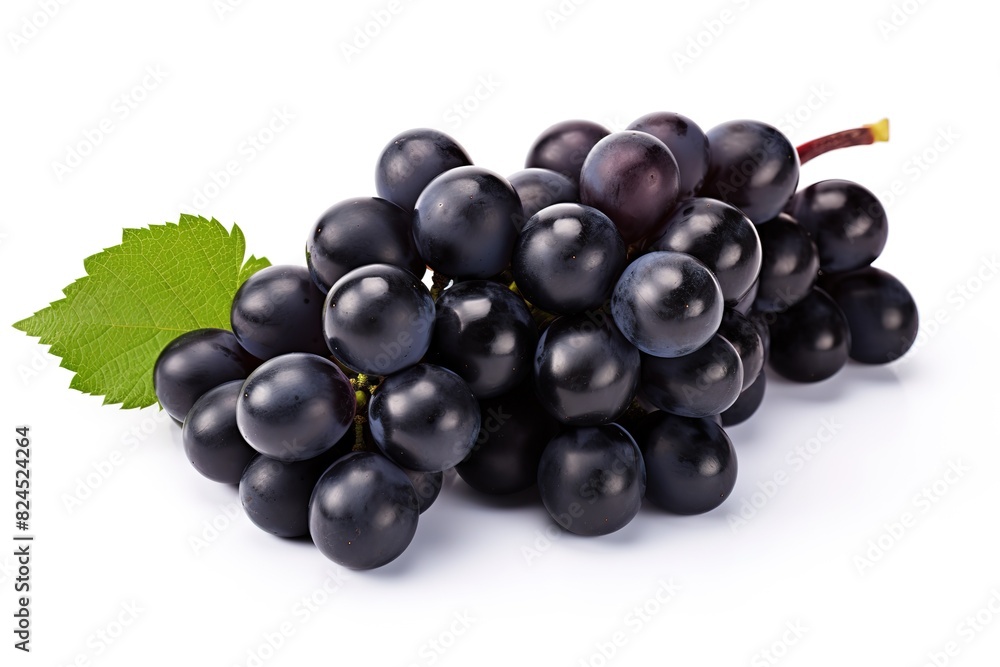 purple grapes with water drops on white background purple grapes with water drops on white background