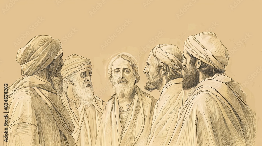 Jesus' Interaction with the Man with the Withered Hand, Biblical Illustration of Healing and Compassion, Ideal for Inspirational and Devotional Use Jesus' Interaction with the Man with the Withered Hand, Biblical Illustration of Healing and Compassion, Ideal for Inspirational and Devotional Use