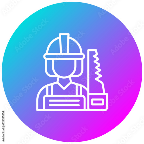Carpenter vector icon. Can be used for Women iconset.